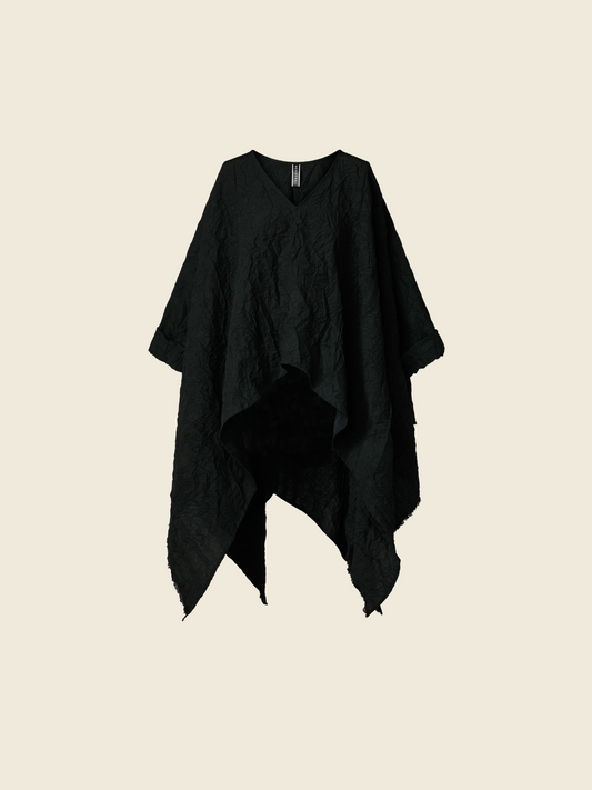 AW26 WIDE WRINKLED PONCHO