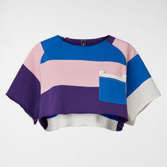 STRIPED CROP SWEATSHIRT