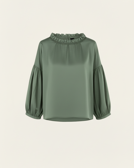 BLOUSE WITH RUFFLES ON THE NECK