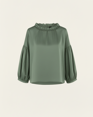 BLOUSE WITH RUFFLES ON THE NECK
