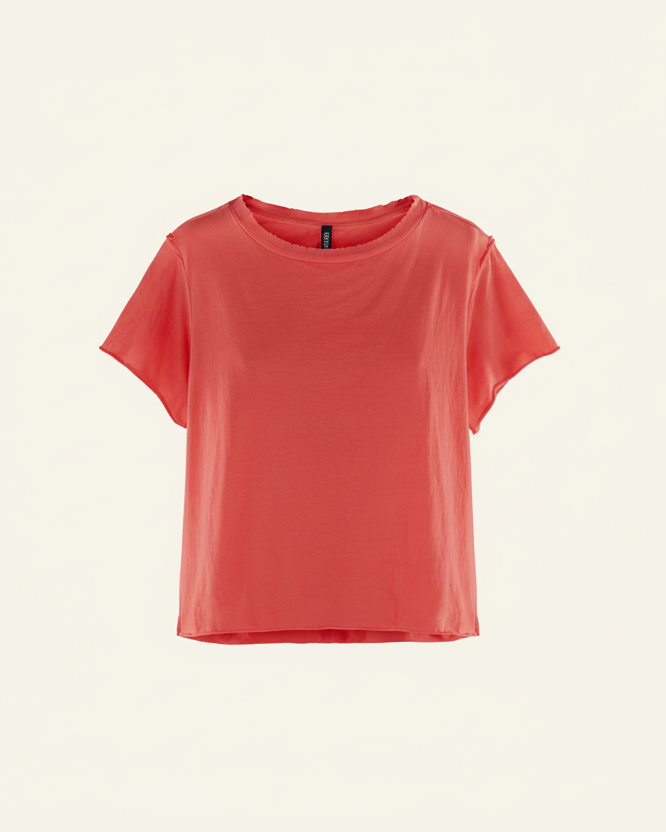 RAW CUT COTTON JERSEY T-SHIRT