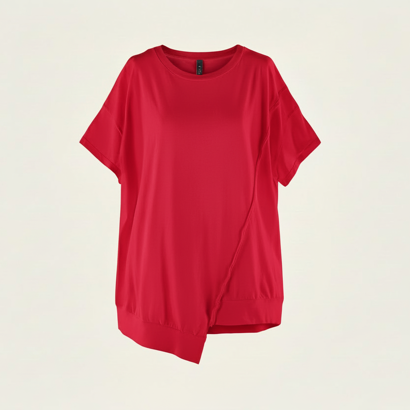 T-SHIRT WITH ASYMMETRICAL HEM