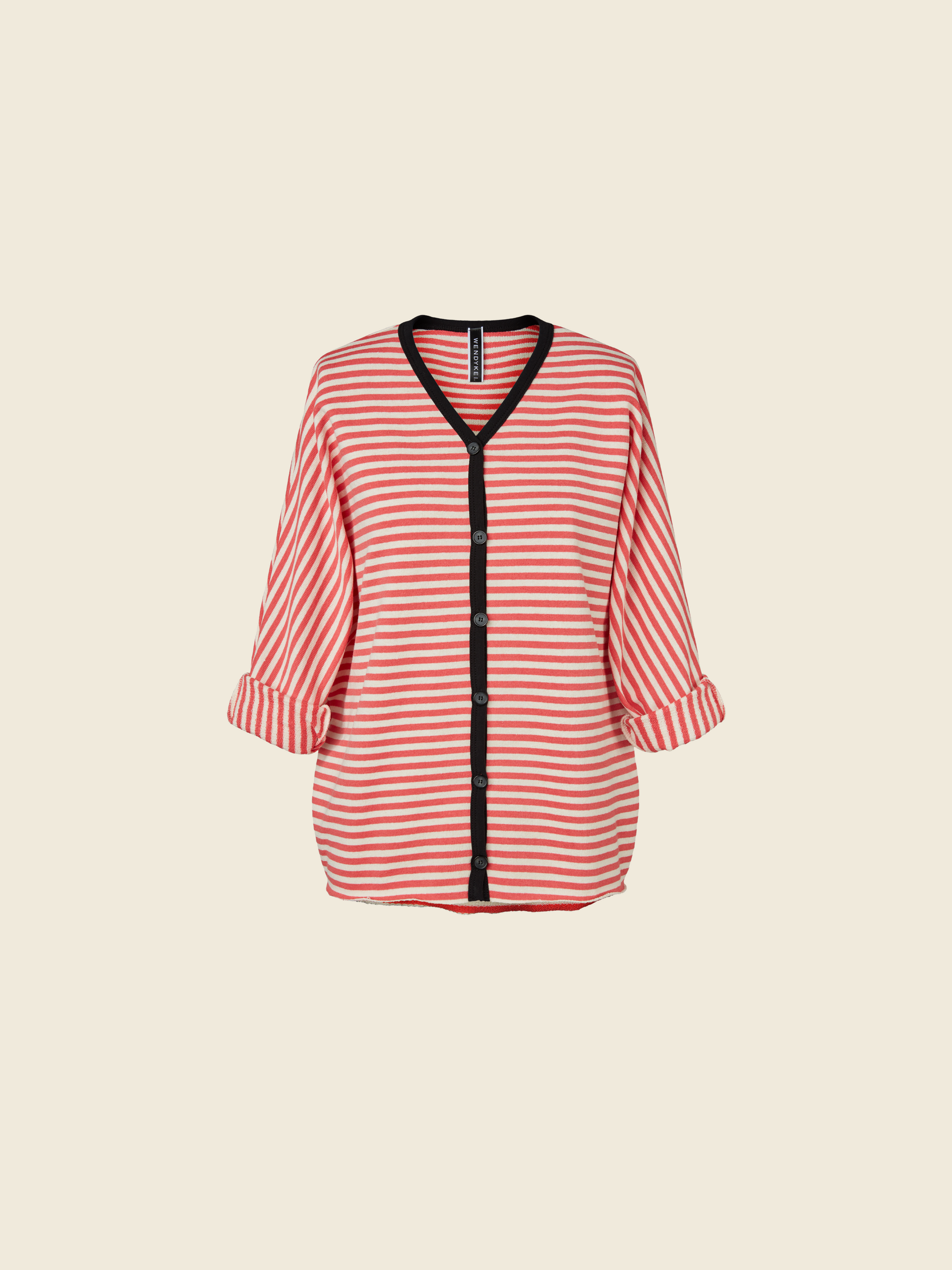 STRIPED CARDIGAN WITH V-NECK