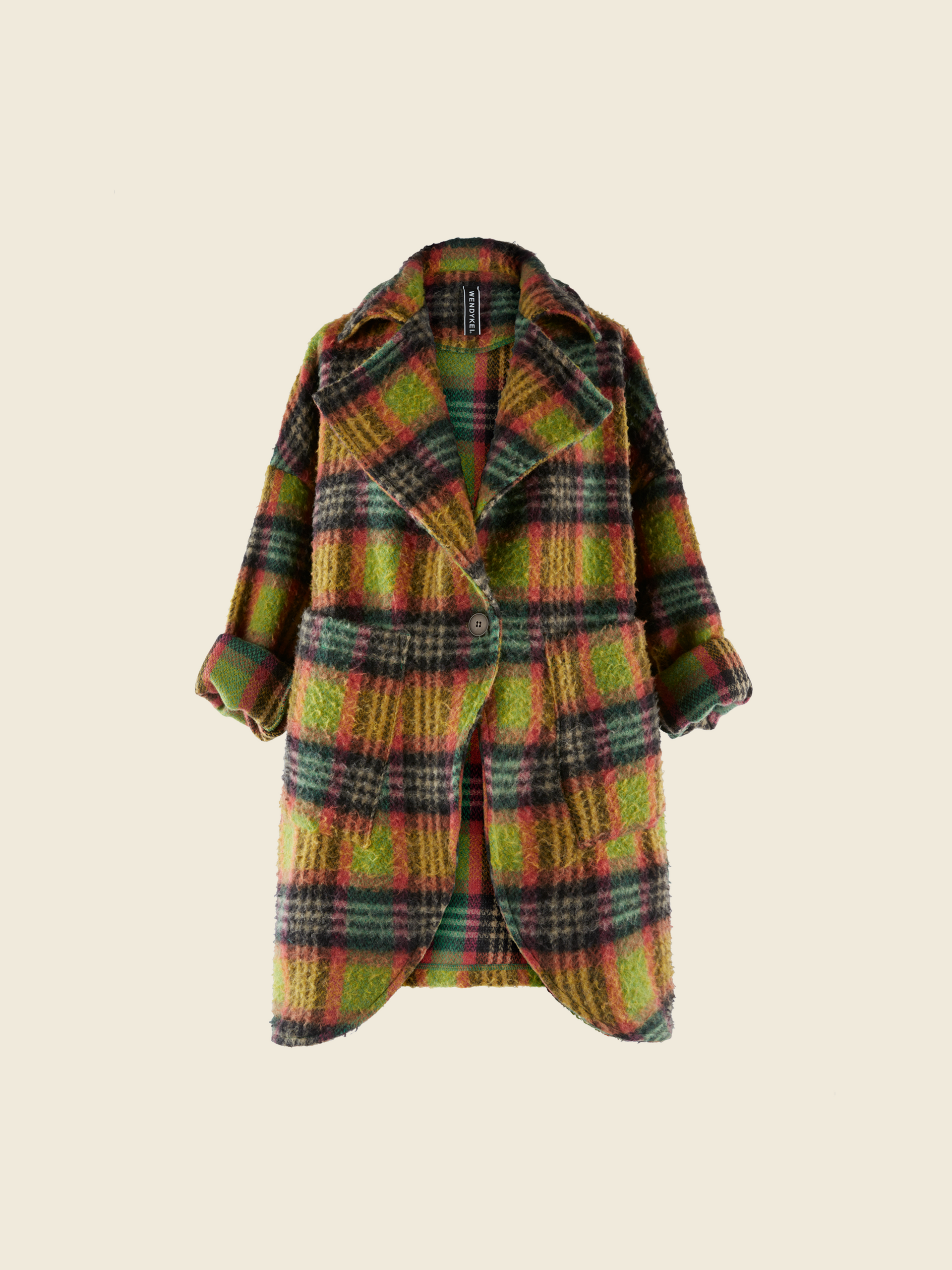 WOOL TARTAN COAT