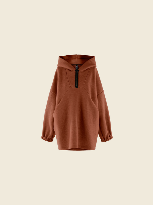 BOILED WOOL HOODIE