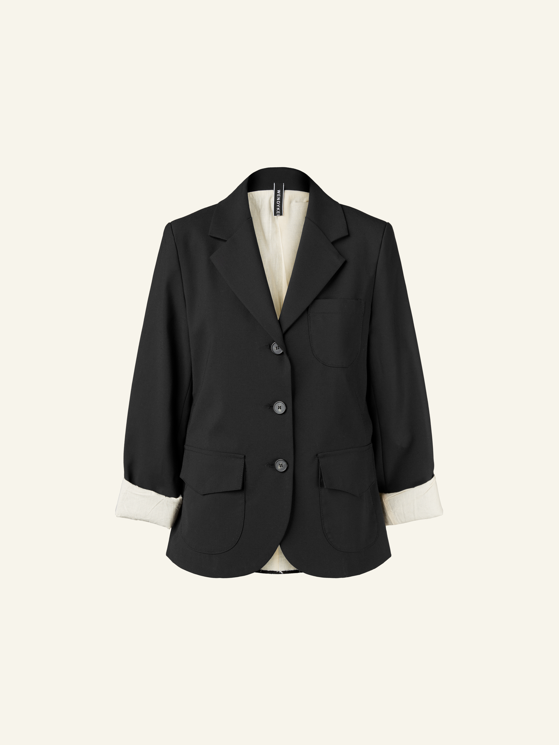 BLAZER DOPPIATO IN TESSUTO ECRÙ