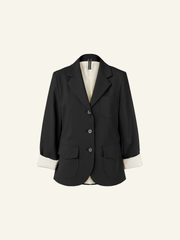 BLAZER DOPPIATO IN TESSUTO ECRÙ