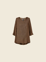 T-SHIRT OVER IN MISTO LINO E SETA