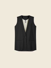 LONG VEST JACKET WITH WELT POCKETS