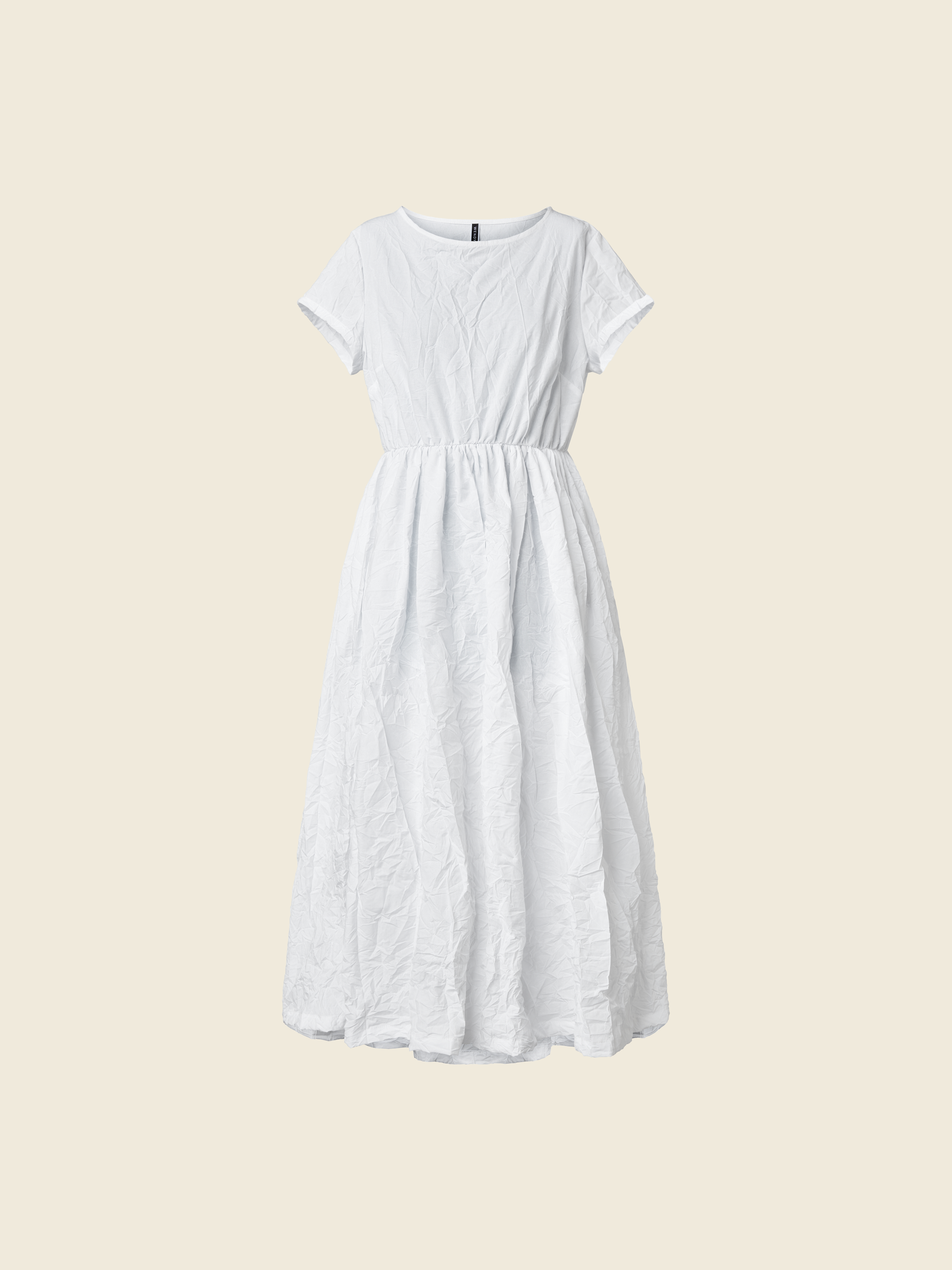 WRINKLED EFFECT DRESS WITH ELASTIC WAIST – WENDYKEI