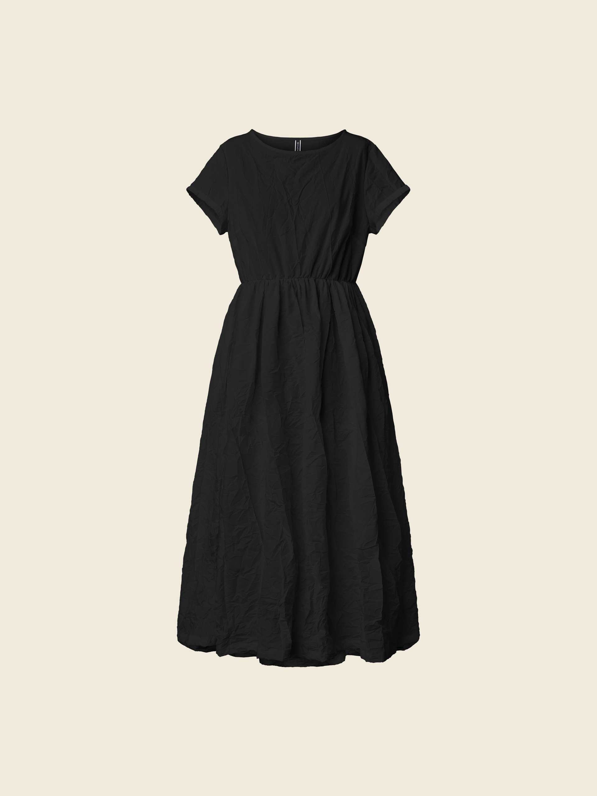 WRINKLED EFFECT DRESS WITH ELASTIC WAIST