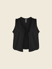 BLACK CROPPED SWEATSHIRT VEST