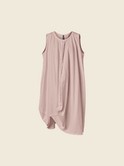 WIDE SLEEVELESS SWEATSHIRT DRESS WITH RAW CUT SEAMS