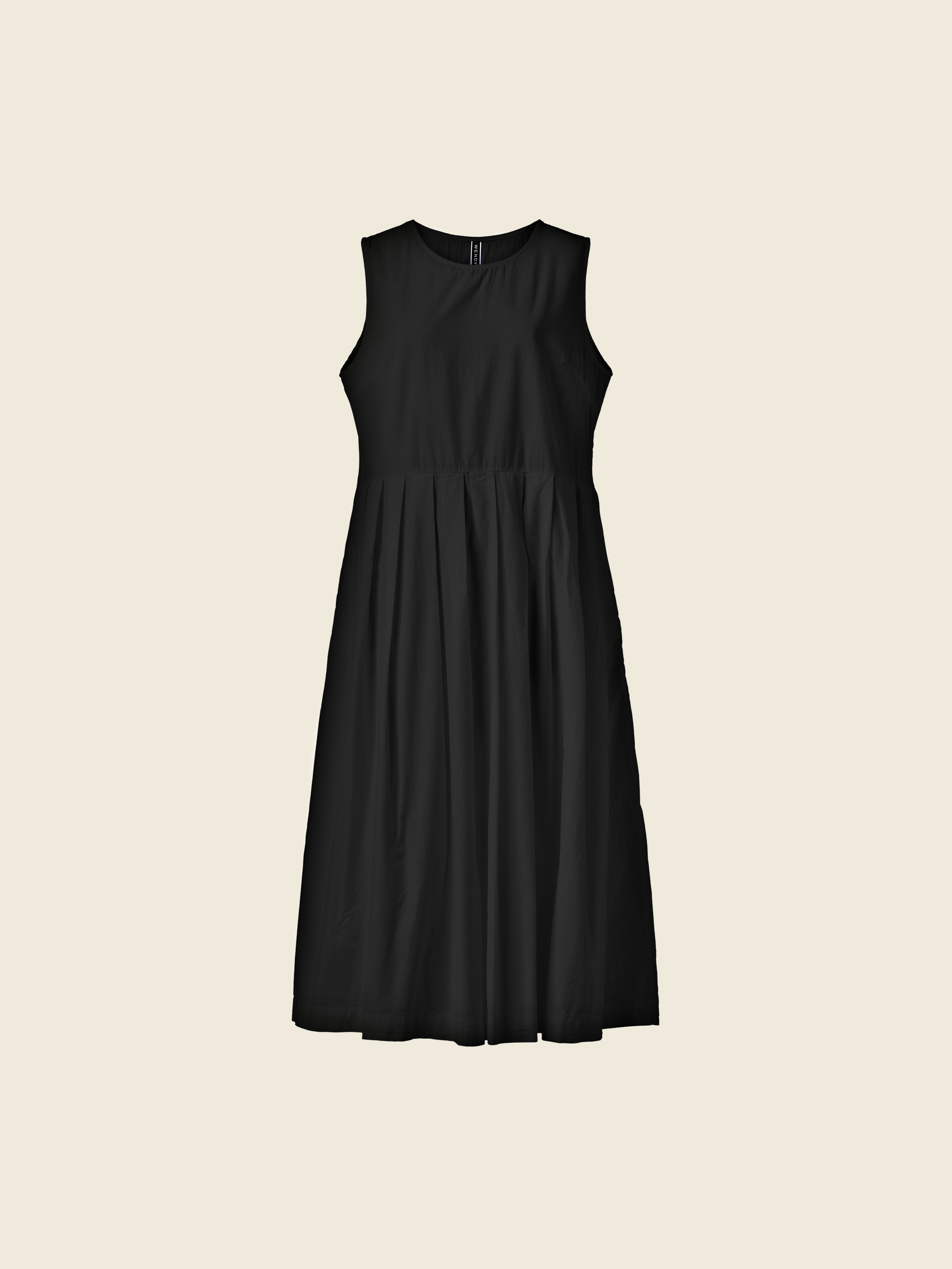 SLEEVELESS POPLIN DRESS WITH PLEATS