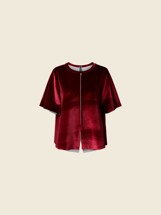 VELVET T-SHIRT WITH SLITS