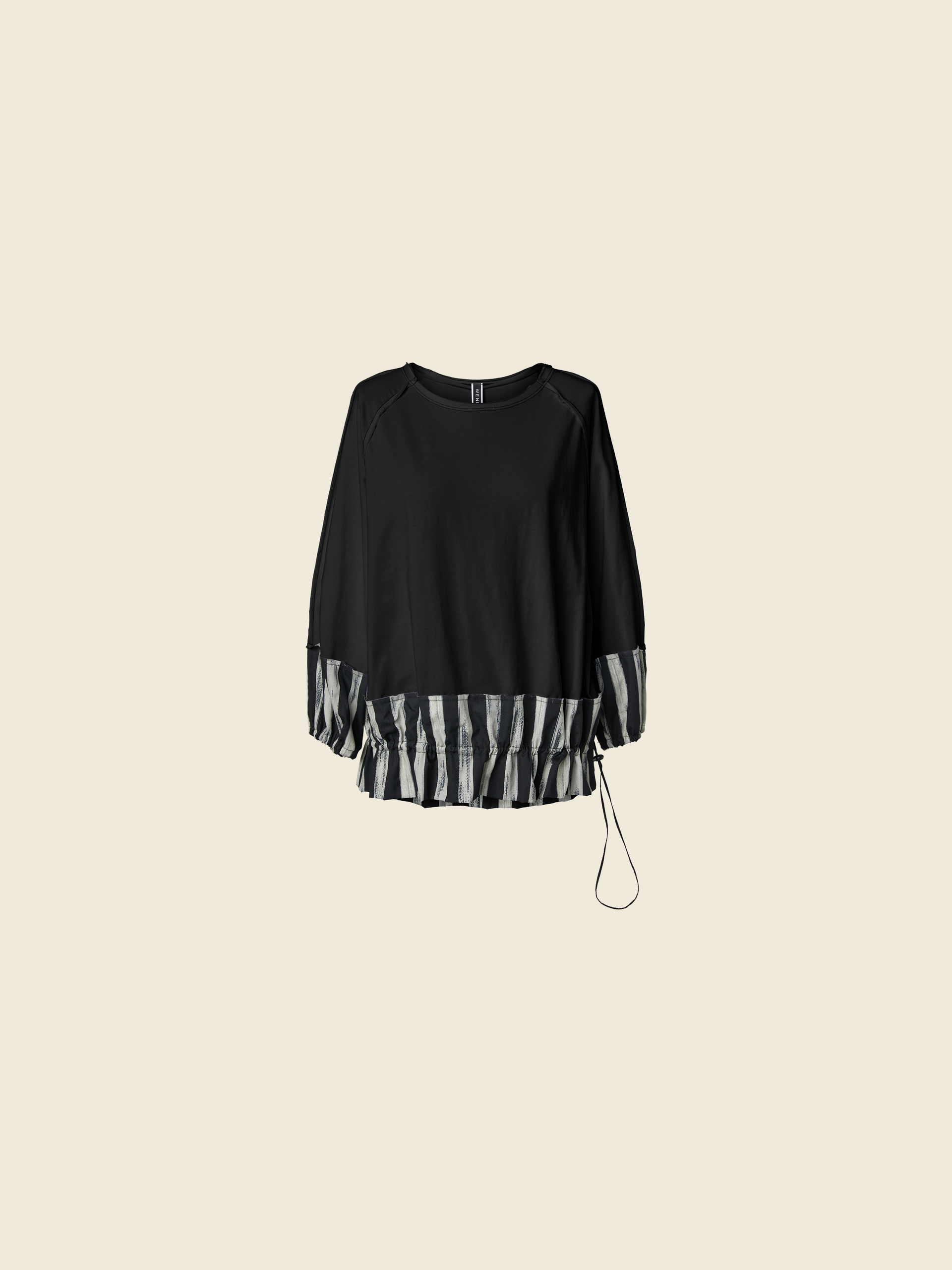 BLUSA IN JERSEY CON ORLI A RIGHE
