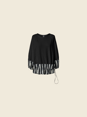 BLUSA IN JERSEY CON ORLI A RIGHE