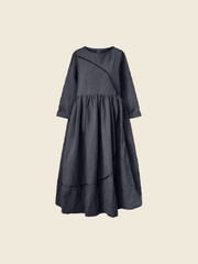 DRESS WITH HALF CIRCLE INLAY