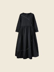 DRESS WITH HALF CIRCLE INLAY