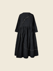 DRESS WITH HALF CIRCLE INLAY