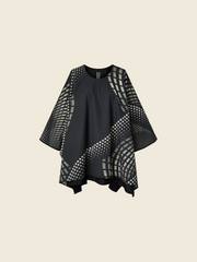 MAXI BLOUSE IN PRINTED COTTON FABRIC