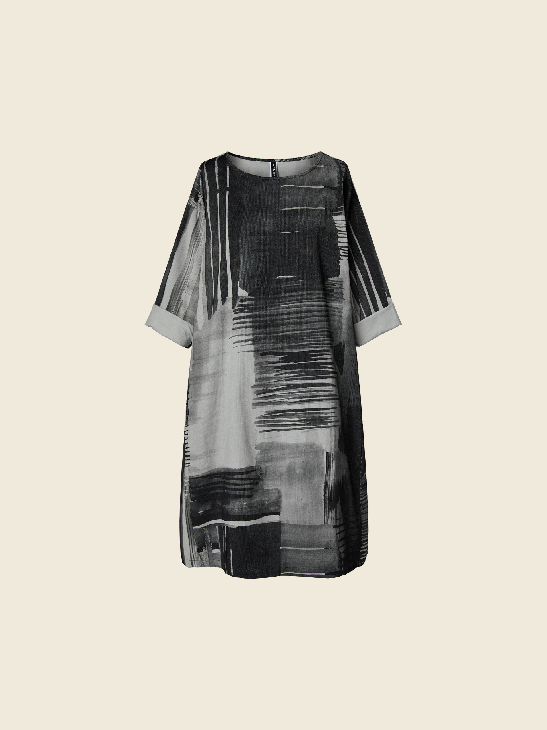 COTTON DRESS WITH ABSTRACT PRINT