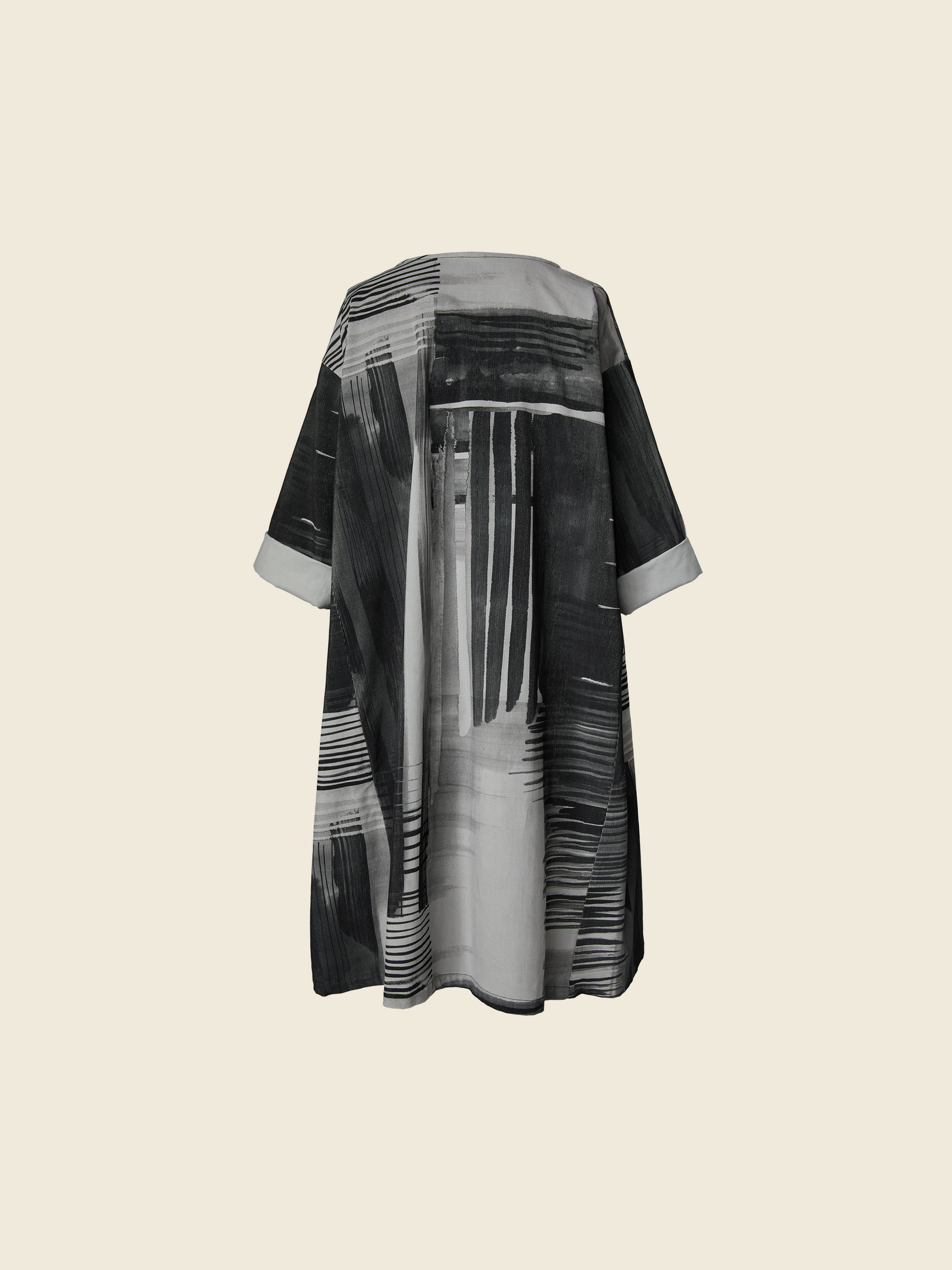 COTTON DRESS WITH ABSTRACT PRINT