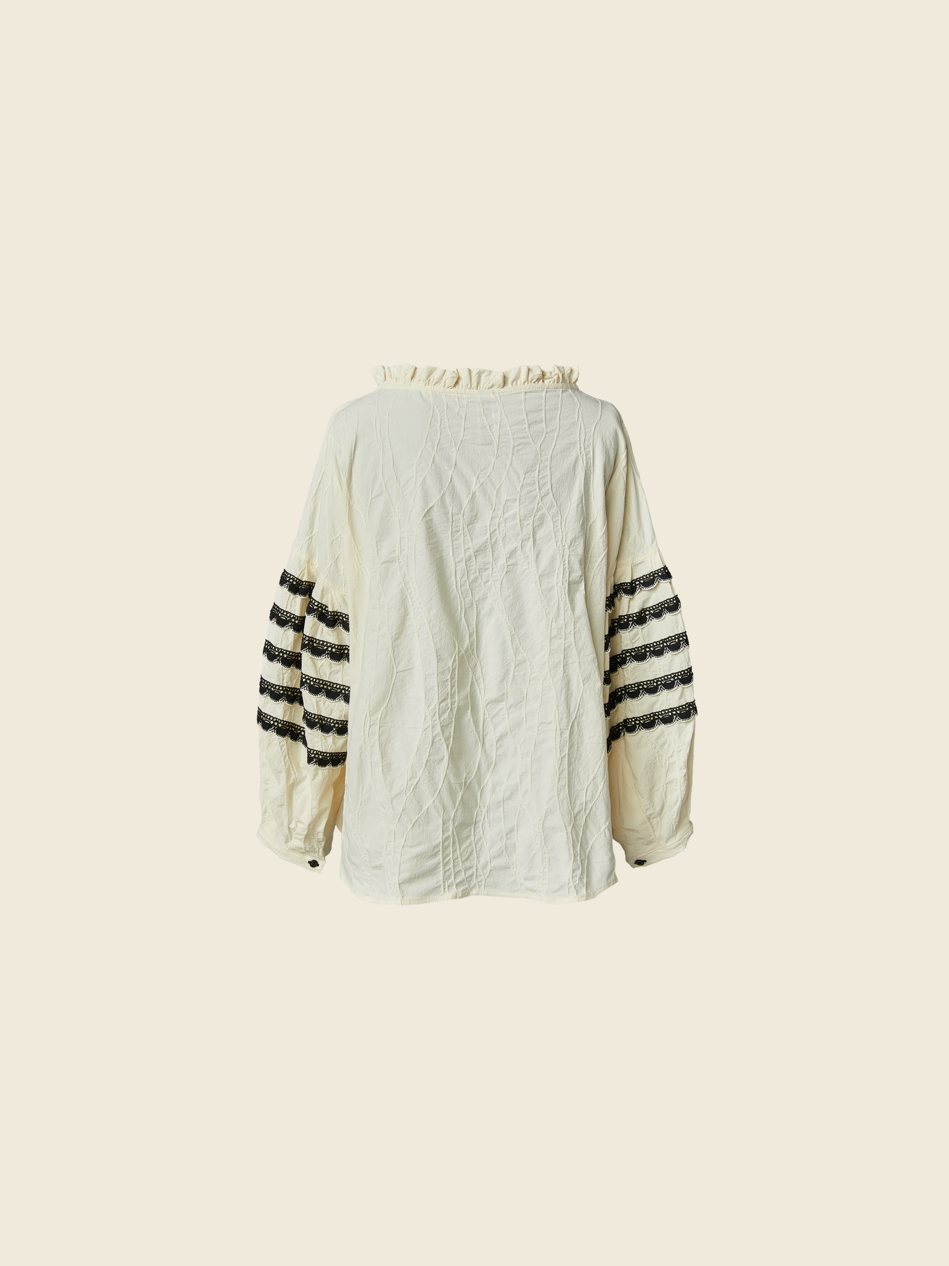 BLUSA CON PASSAMANERIA SULLE MANICHE