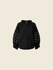 BLUSA CON PASSAMANERIA SULLE MANICHE