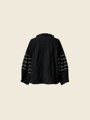 BLUSA CON PASSAMANERIA SULLE MANICHE
