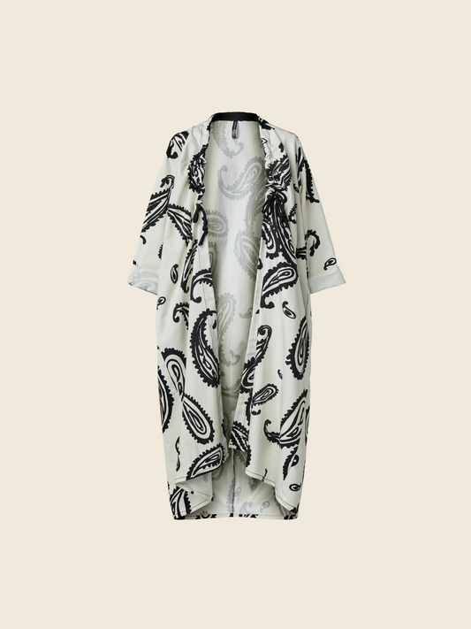 PAISLEY PRINT LONG CARDIGAN