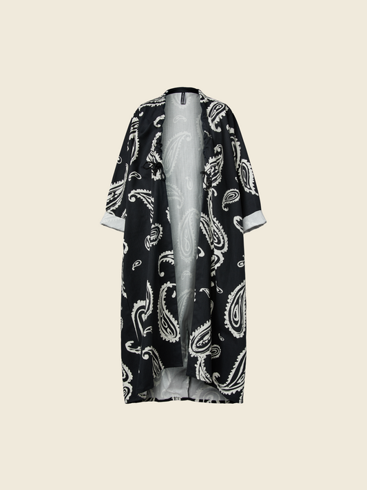 PAISLEY PRINT LONG CARDIGAN