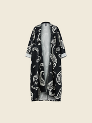 PAISLEY PRINT LONG CARDIGAN