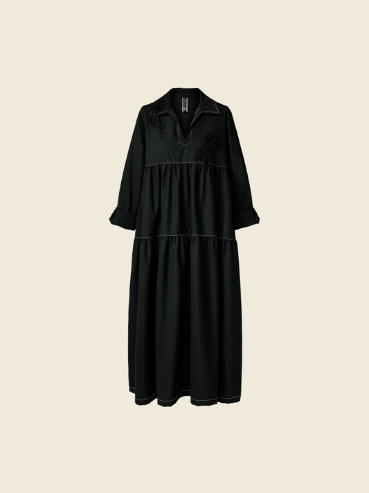 AW26 DRESS WITH LACES ROSE DETAIL
