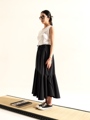 SKIRT WITH FLARED FINAL FLOUNCE