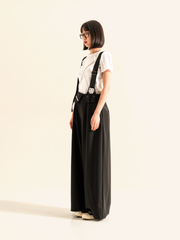 VISCOSE BLEND PANTS WITH SUSPENDERS