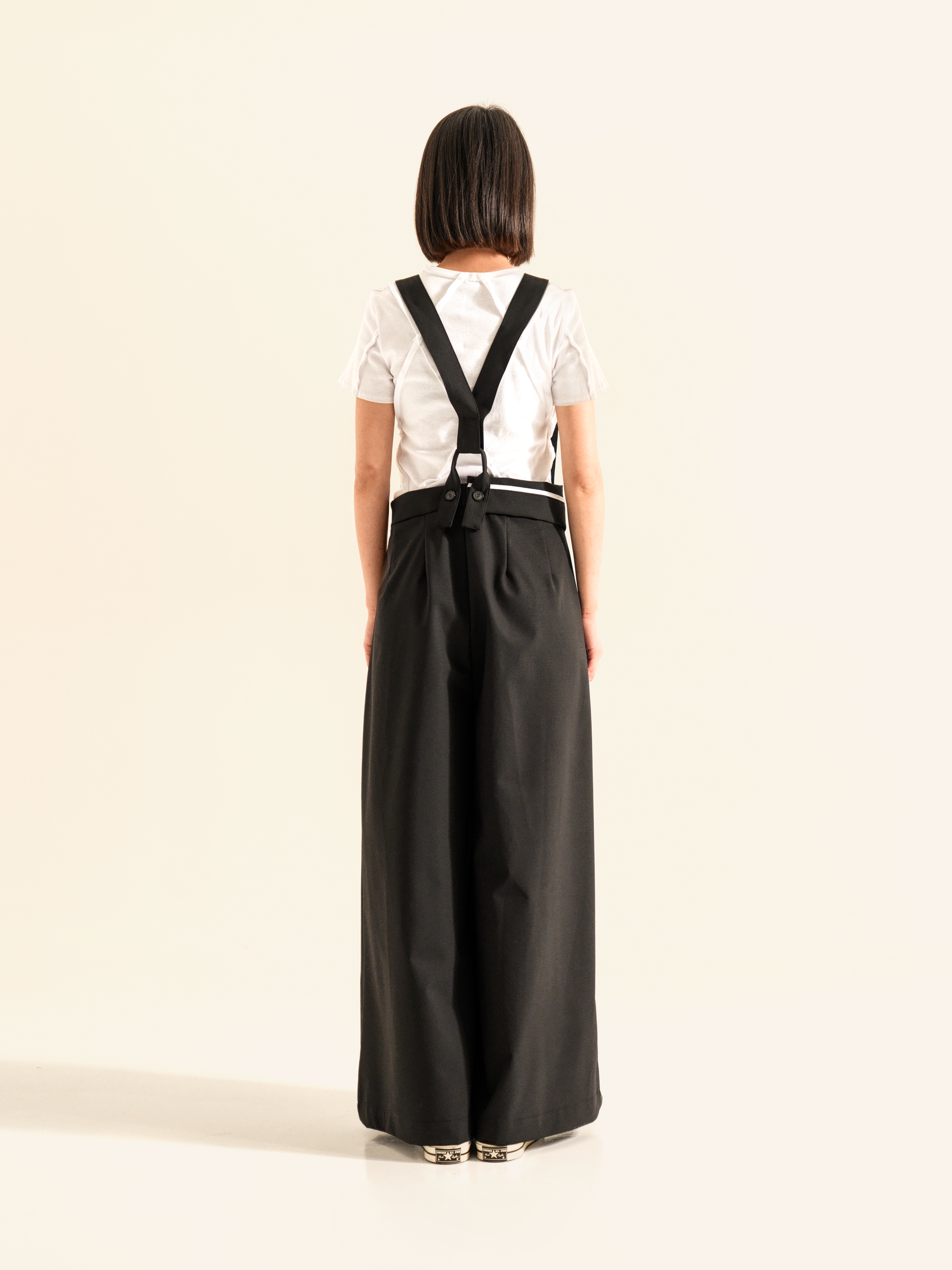 VISCOSE BLEND PANTS WITH SUSPENDERS