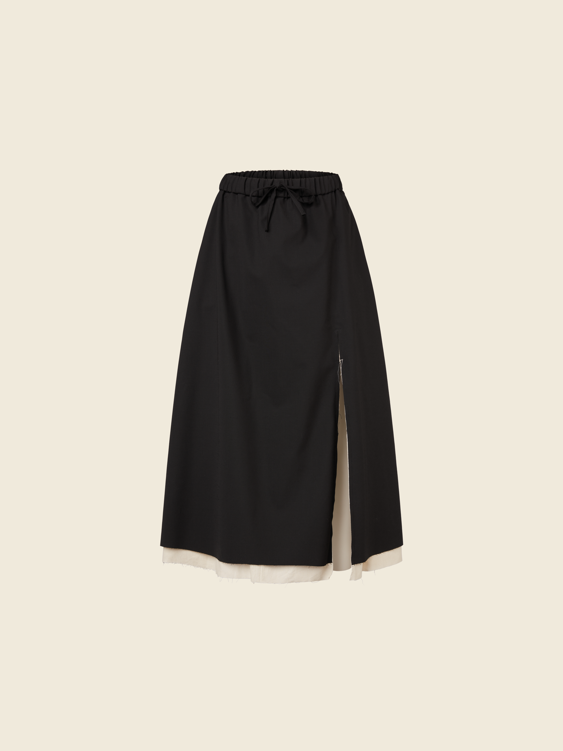 DOUBLED ECRU SKIRT WITH SPLIT