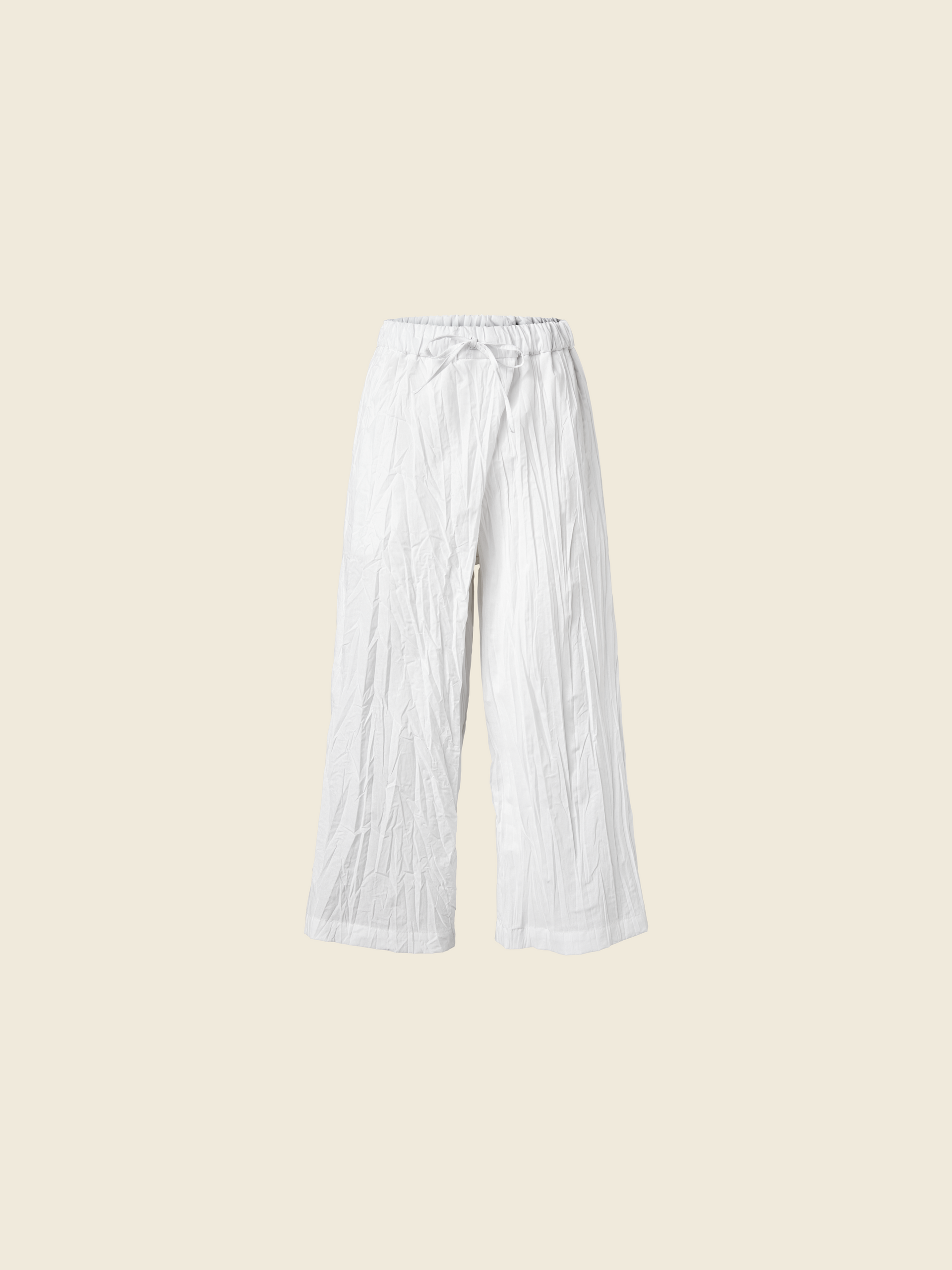 WRINKLED EFFECT TROUSERS WITH FRONT FOLD