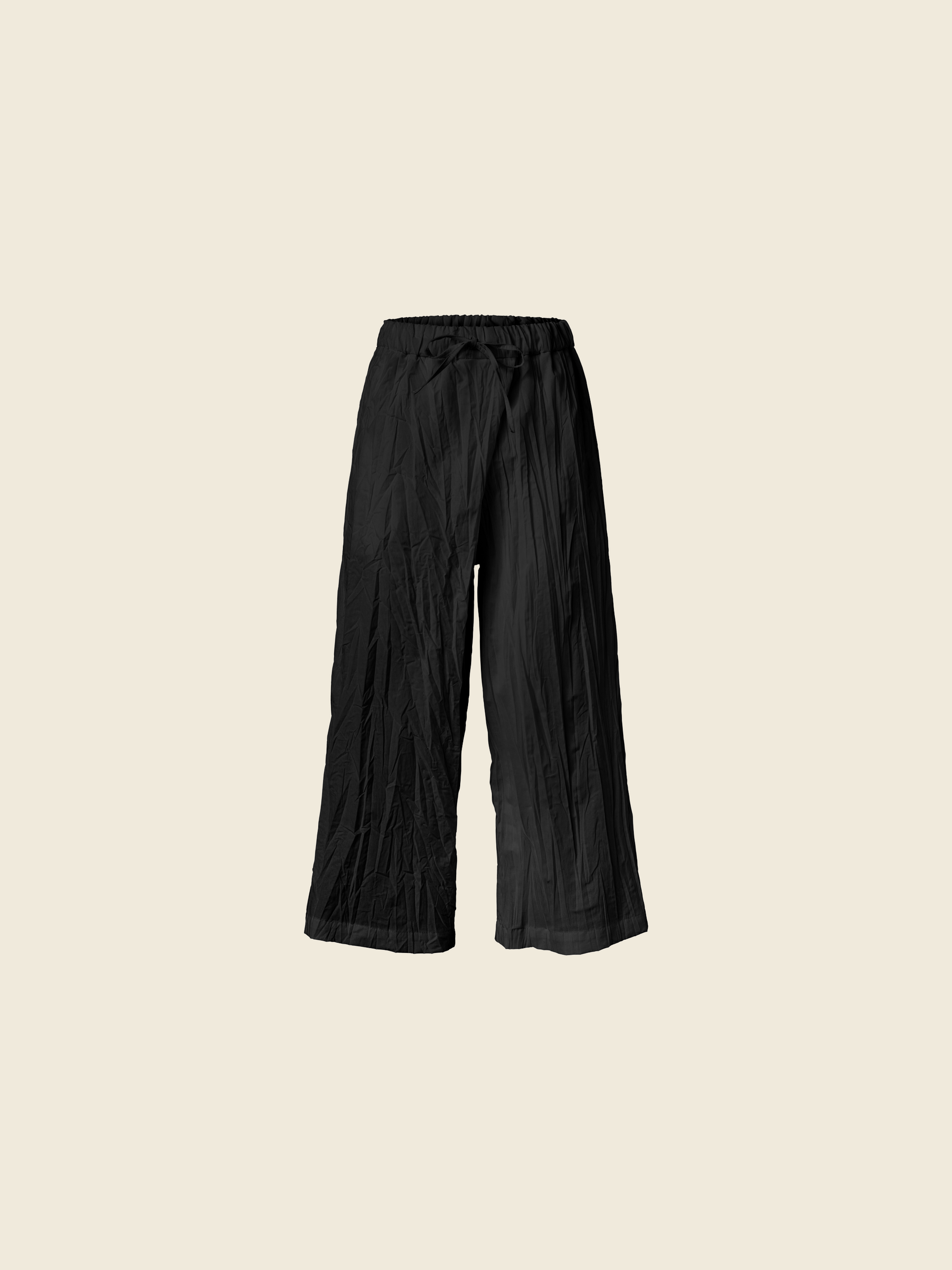 WRINKLED EFFECT TROUSERS WITH FRONT FOLD