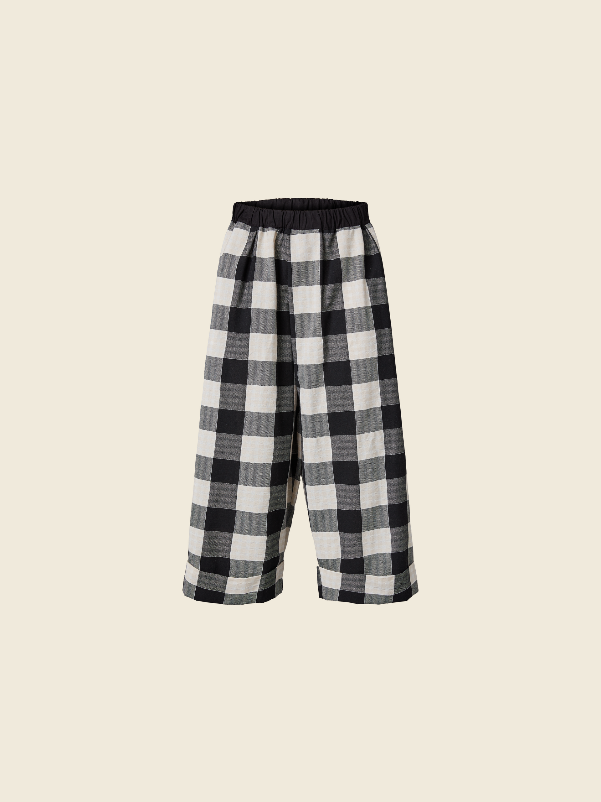 B/W CHECKED CULOTTE PANTS