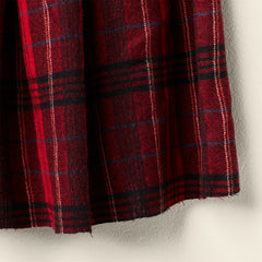 RED TARTAN SKIRT IN 100% WOOL