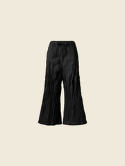 WRINKLED EFFECT FLARED PALAZZO PANTS