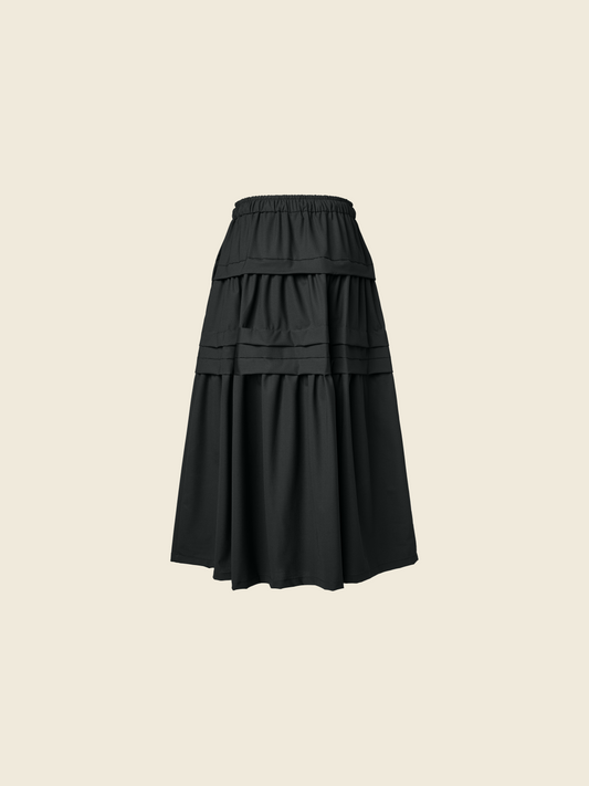 AW26 PLEATED LONG SKIRT