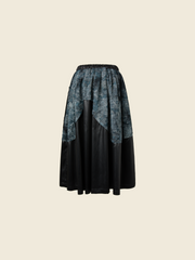 AW26 FAUX LEATHER SKIRT WITH JACQUARD DETAIL