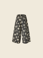 AW26 VELVET TROUSERS WITH GRAPHIC PRINT