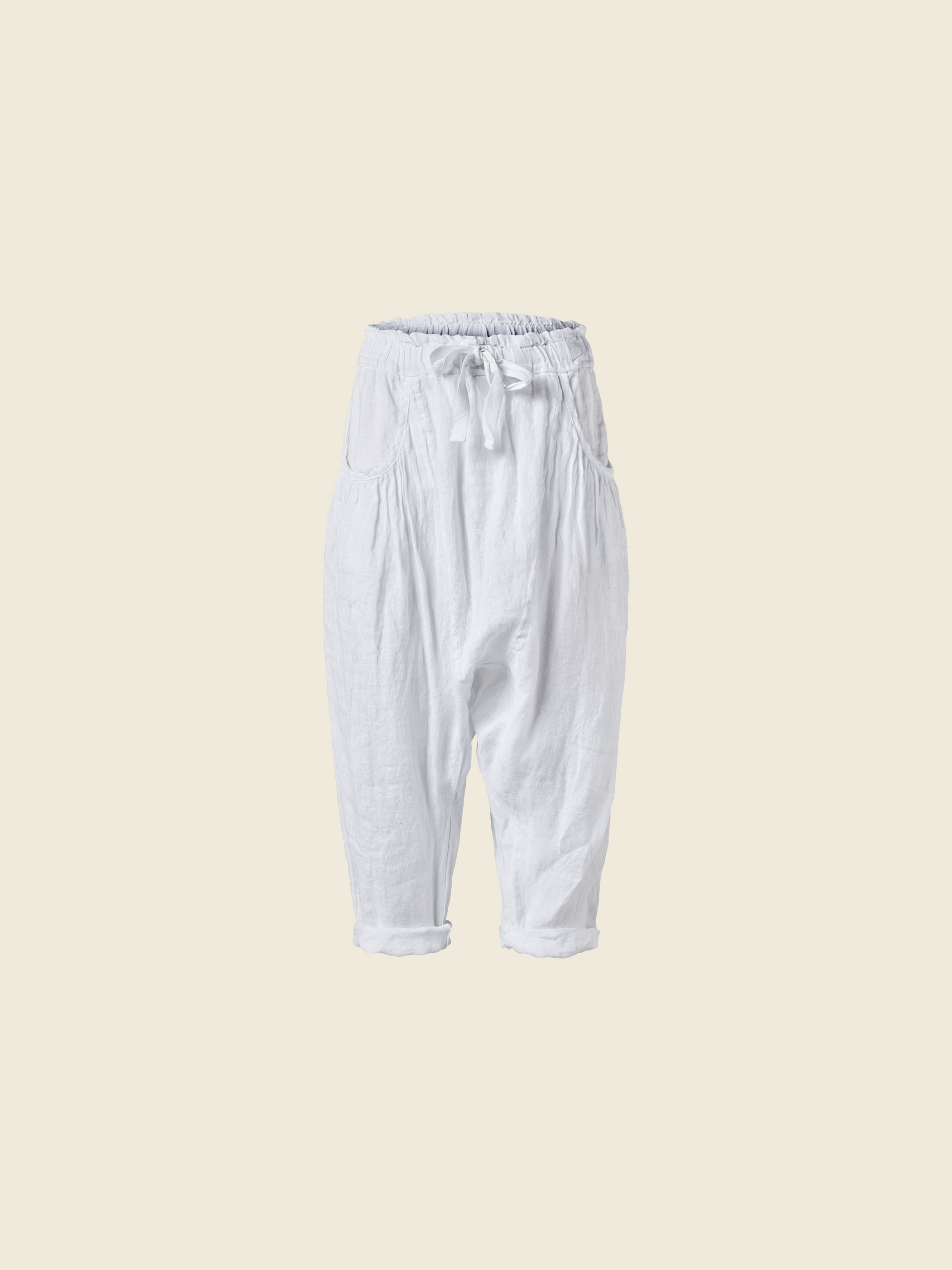 LINEN PANTS WITH LOW CROTCH