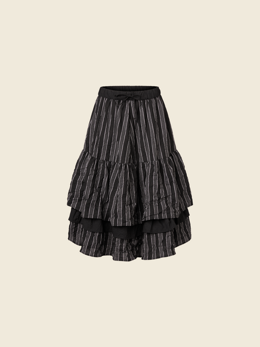 WRINKLED EFFECT FLOUNCE SKIRT