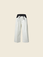 TROUSERS WITH CONTRASTING ELASTIC WAISTBAND