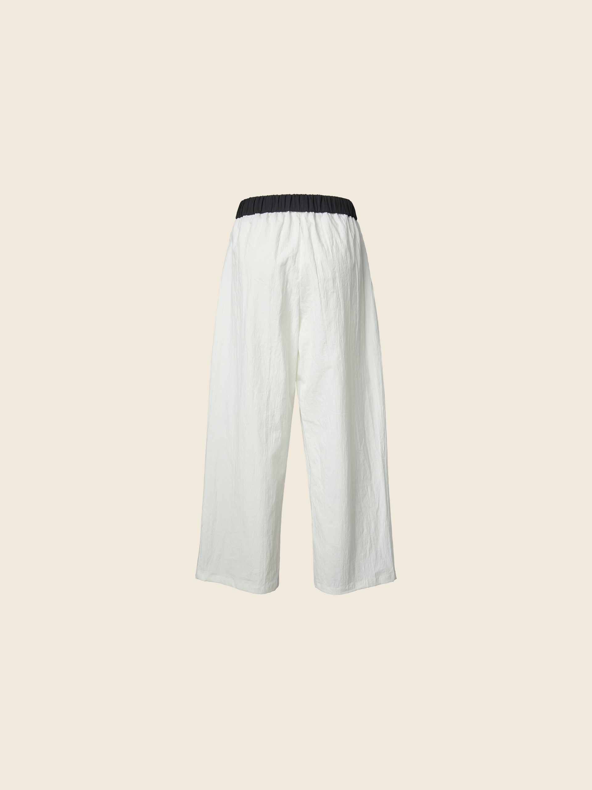 TROUSERS WITH CONTRASTING ELASTIC WAISTBAND
